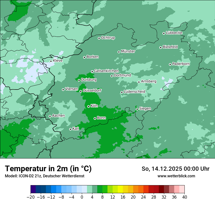 Modellkarten Temperatur