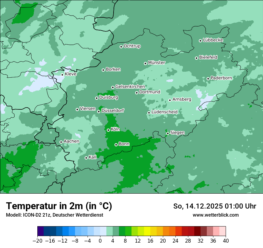 Modellkarten Temperatur