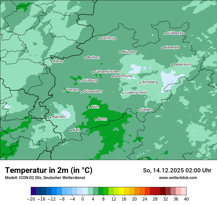 Modellkarten Temperatur
