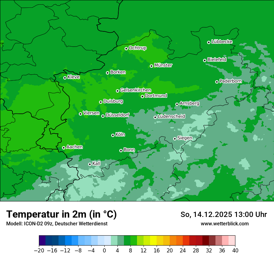 Modellkarten Temperatur