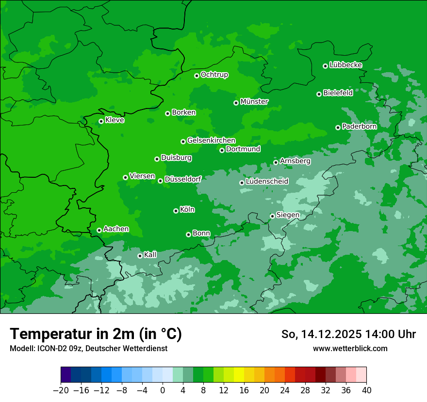 Modellkarten Temperatur