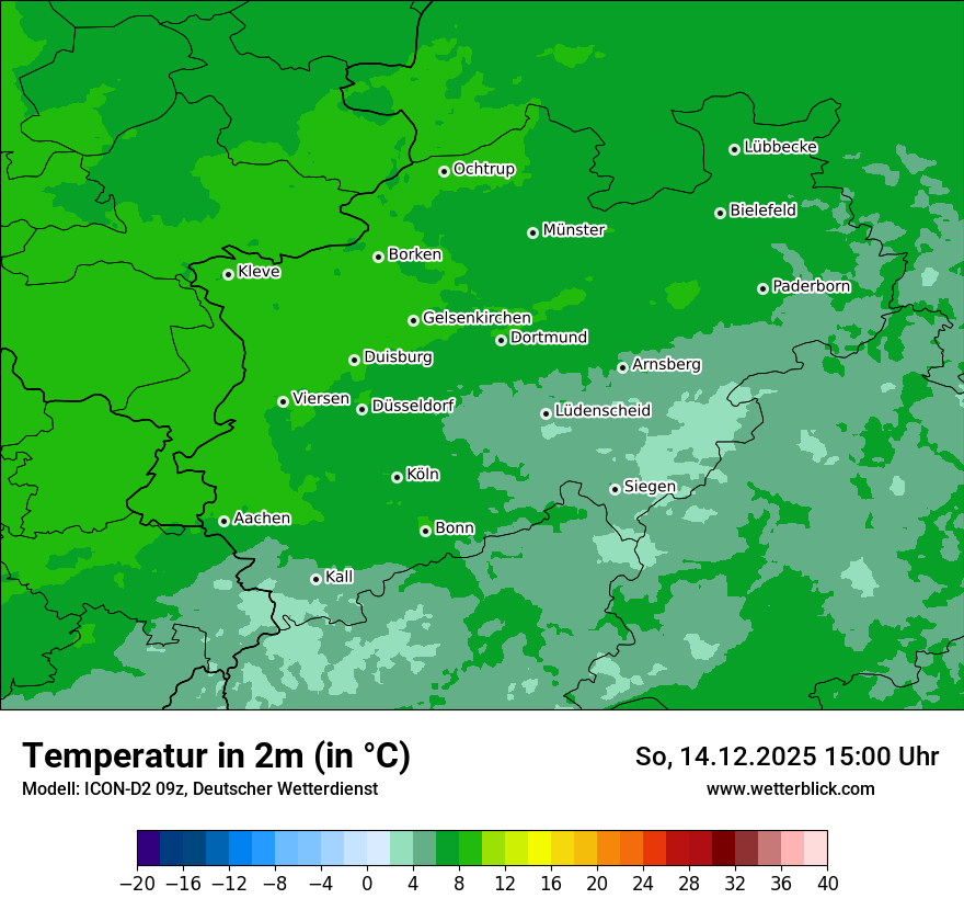 Modellkarten Temperatur