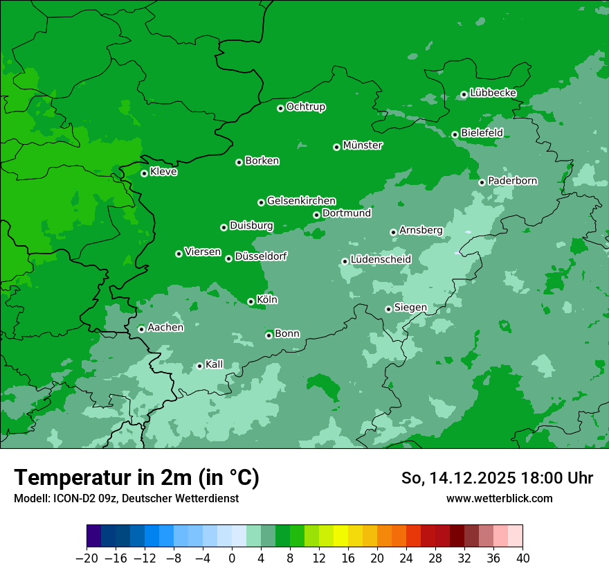 Modellkarten Temperatur