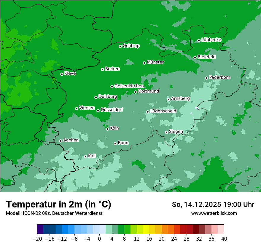Modellkarten Temperatur