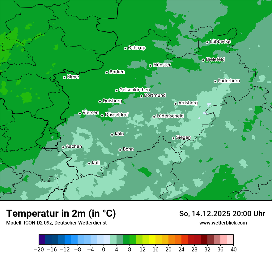 Modellkarten Temperatur