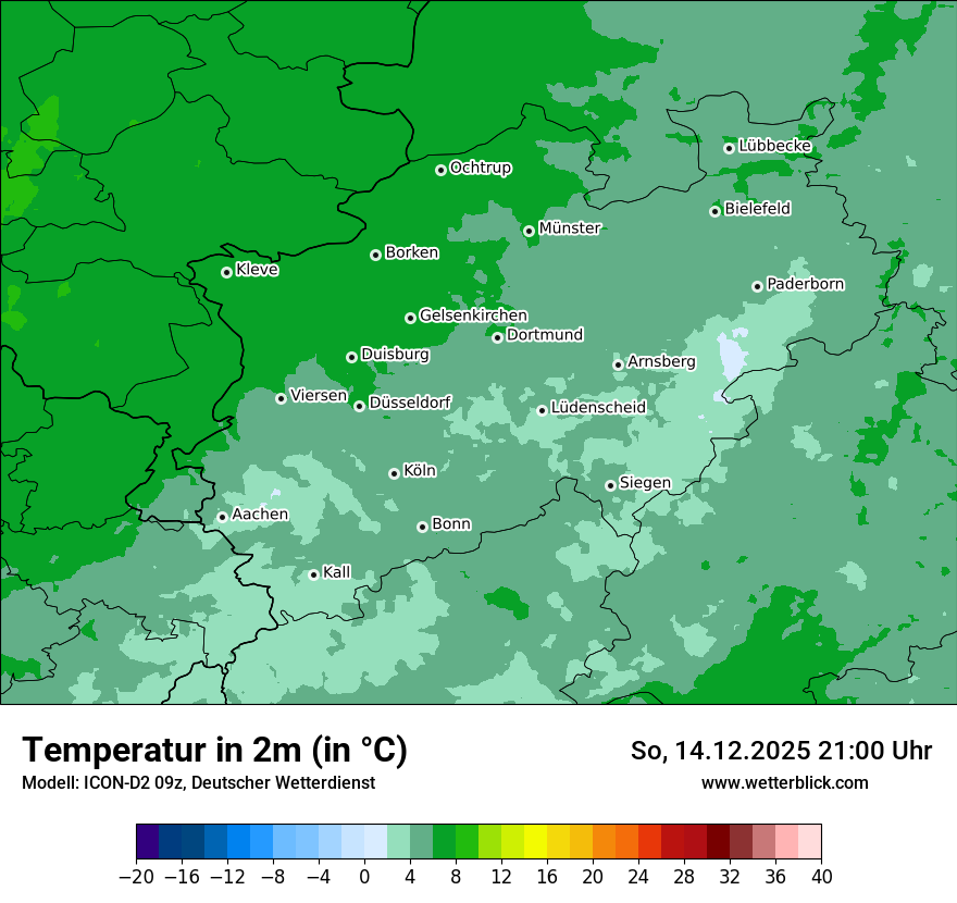 Modellkarten Temperatur