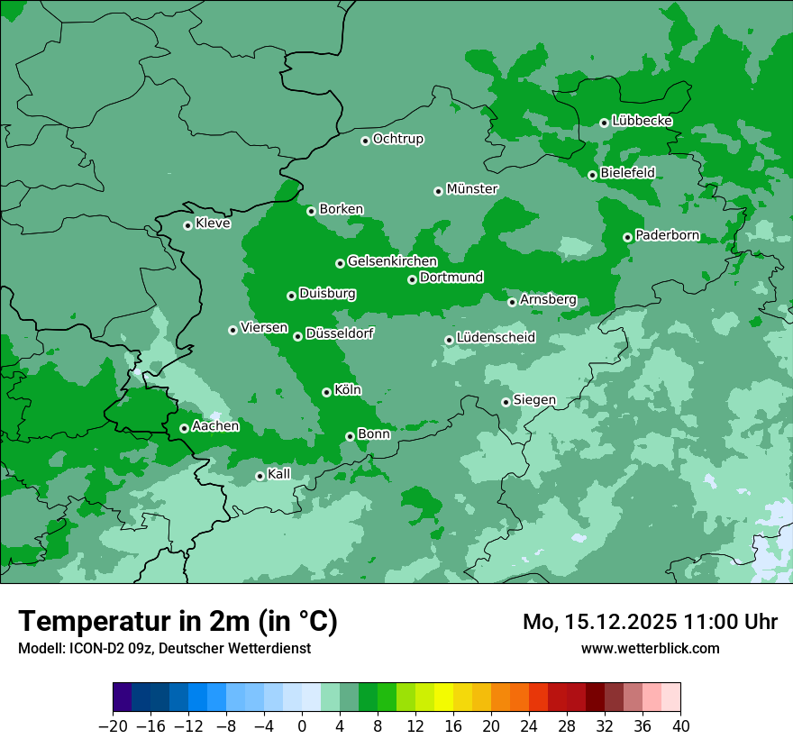 Modellkarten Temperatur