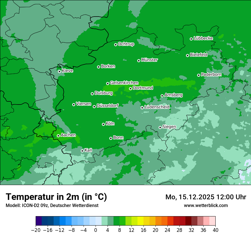 Modellkarten Temperatur