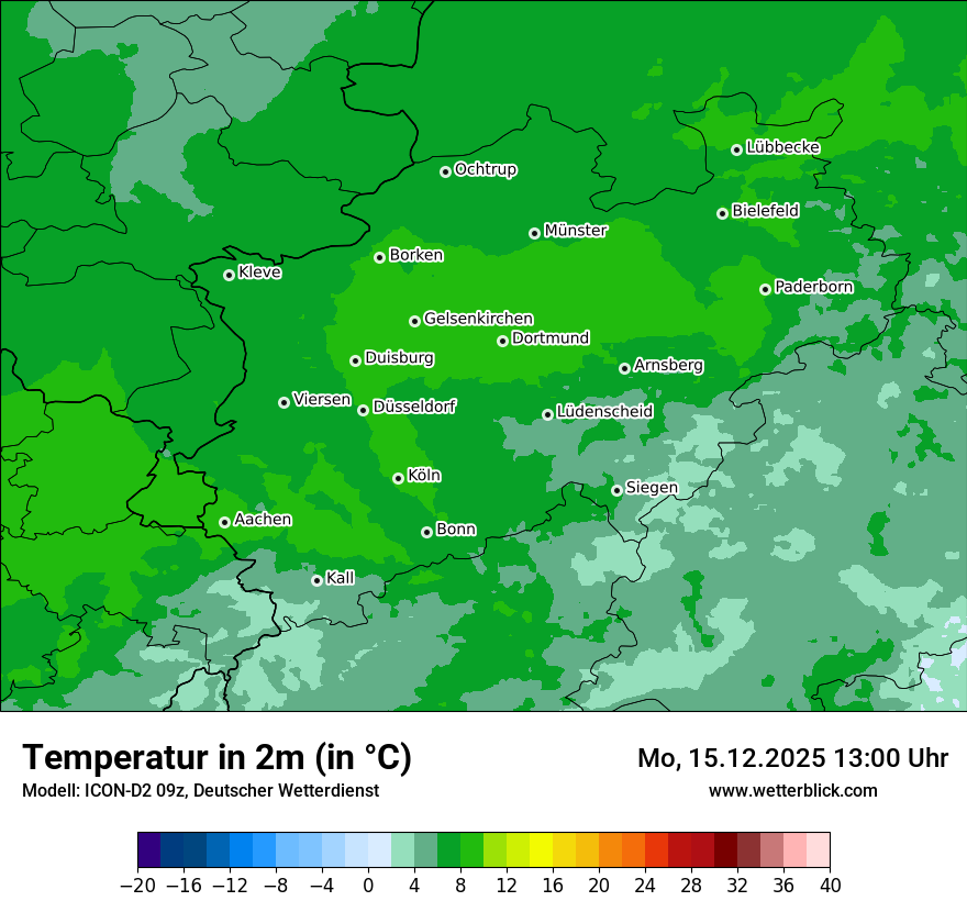 Modellkarten Temperatur