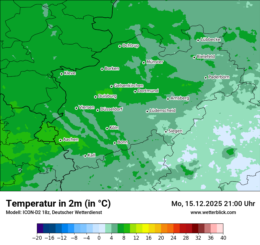 Modellkarten Temperatur