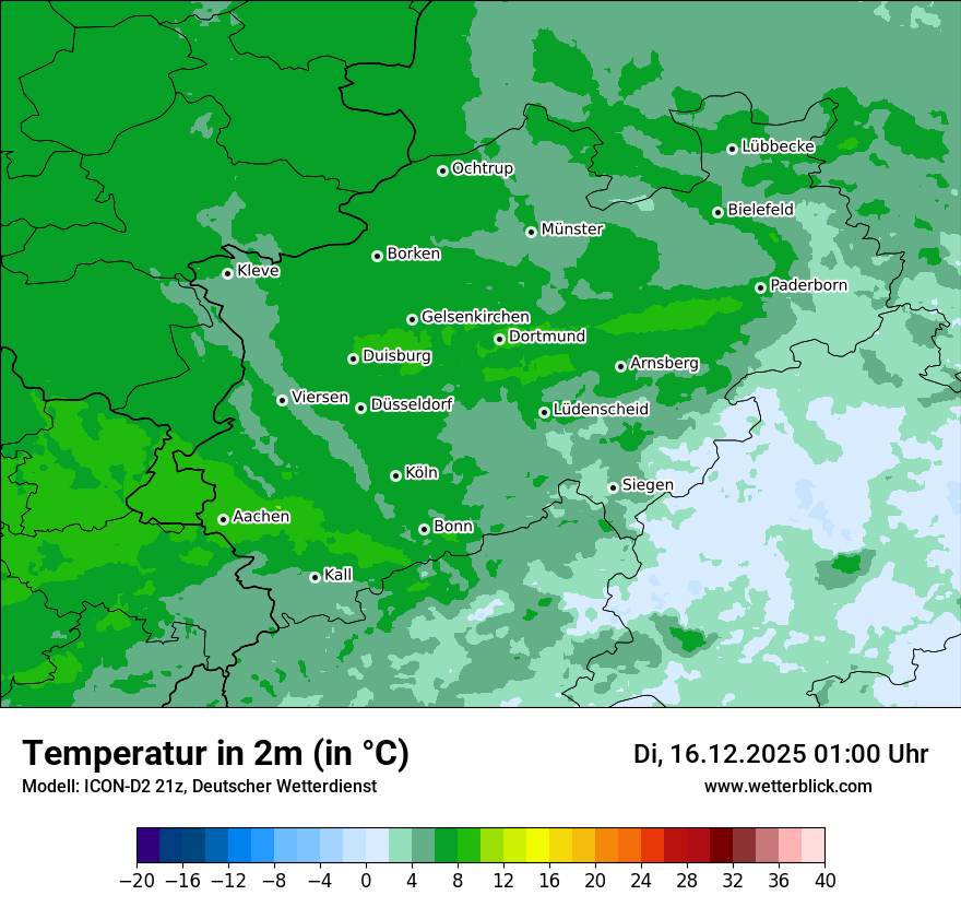 Modellkarten Temperatur