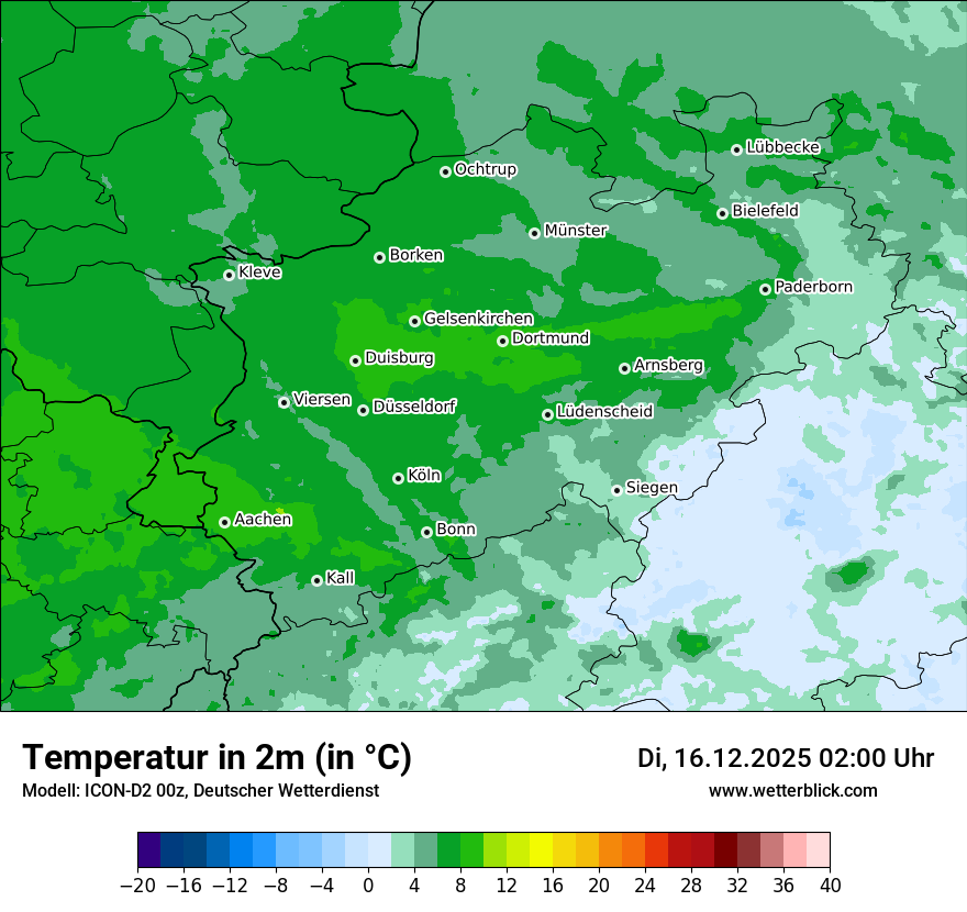Modellkarten Temperatur