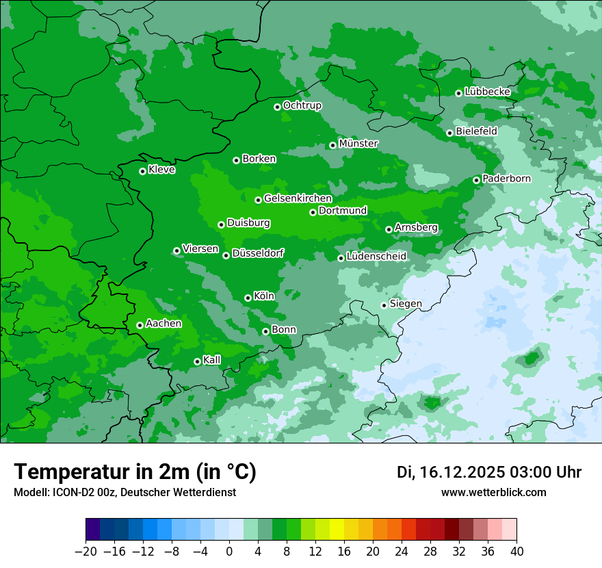 Modellkarten Temperatur