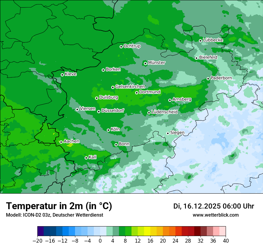 Modellkarten Temperatur