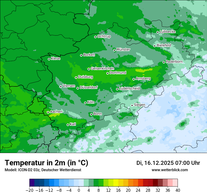 Modellkarten Temperatur