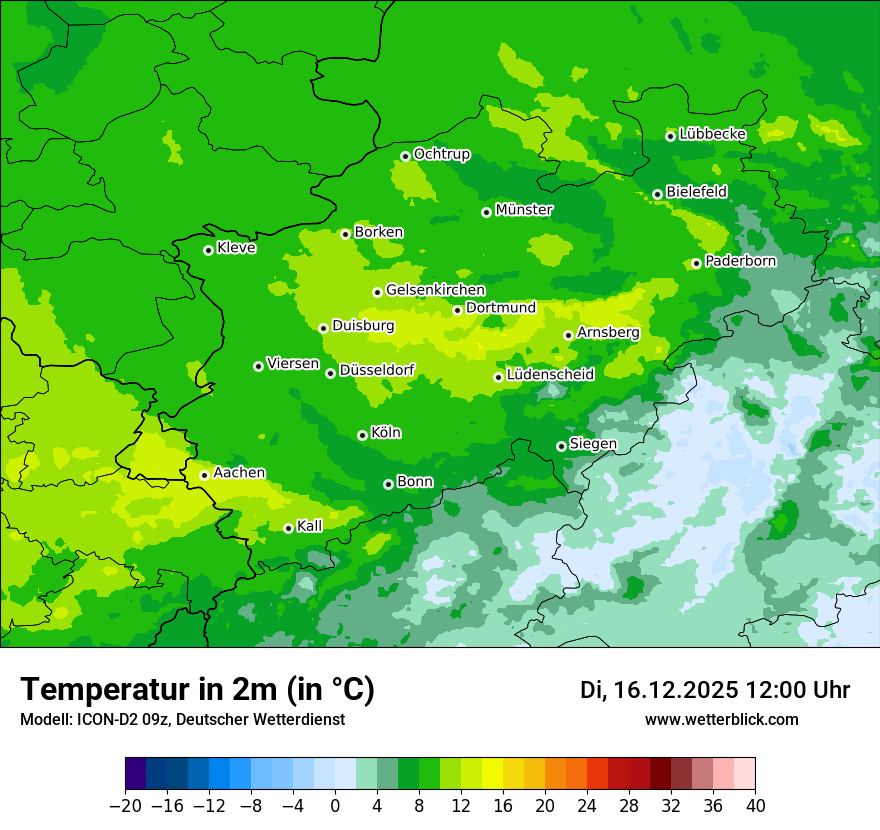 Modellkarten Temperatur