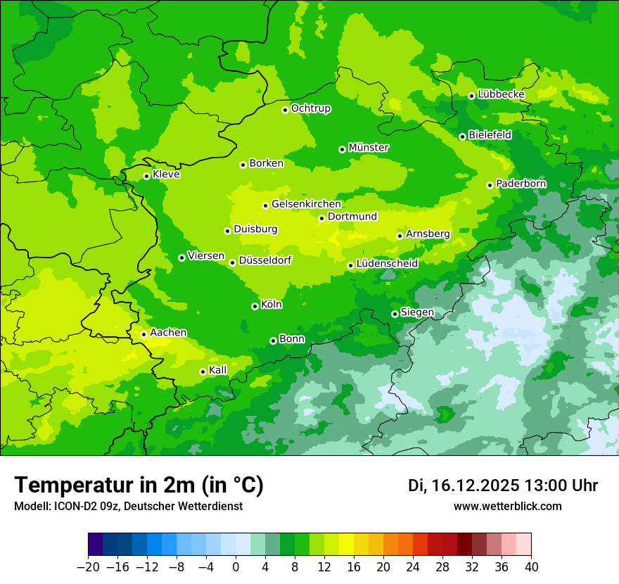 Modellkarten Temperatur