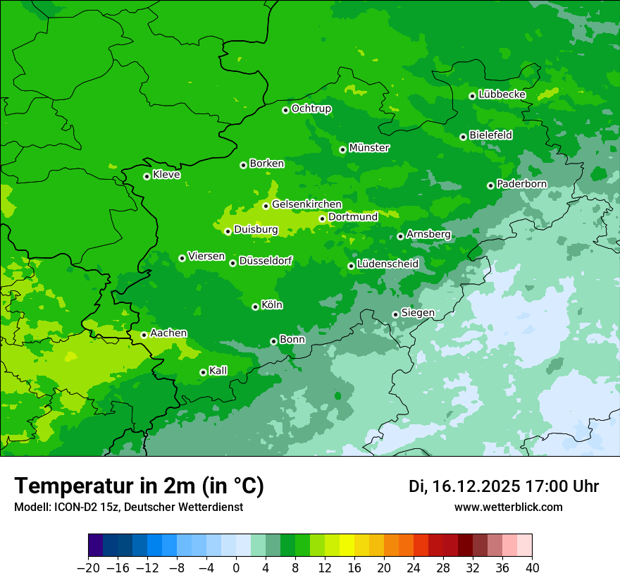 Modellkarten Temperatur