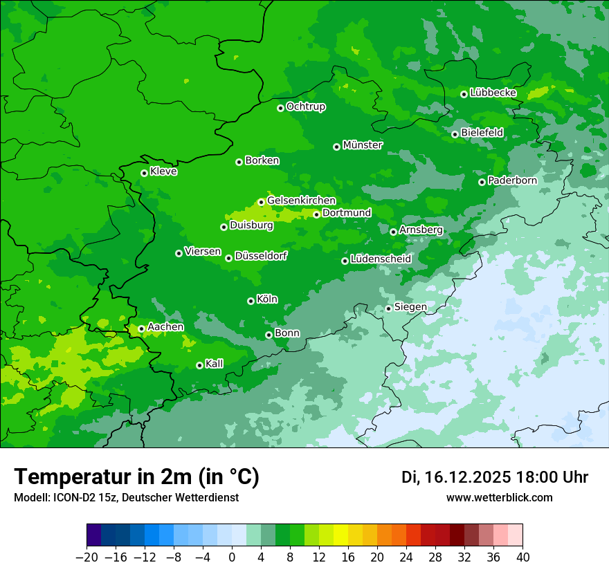 Modellkarten Temperatur