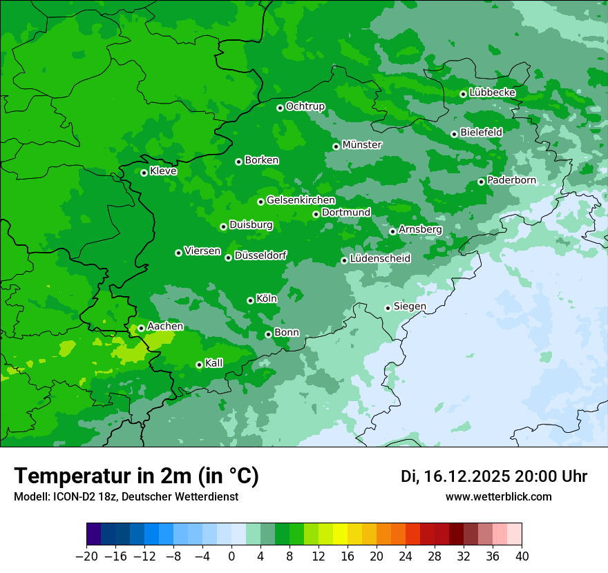 Modellkarten Temperatur