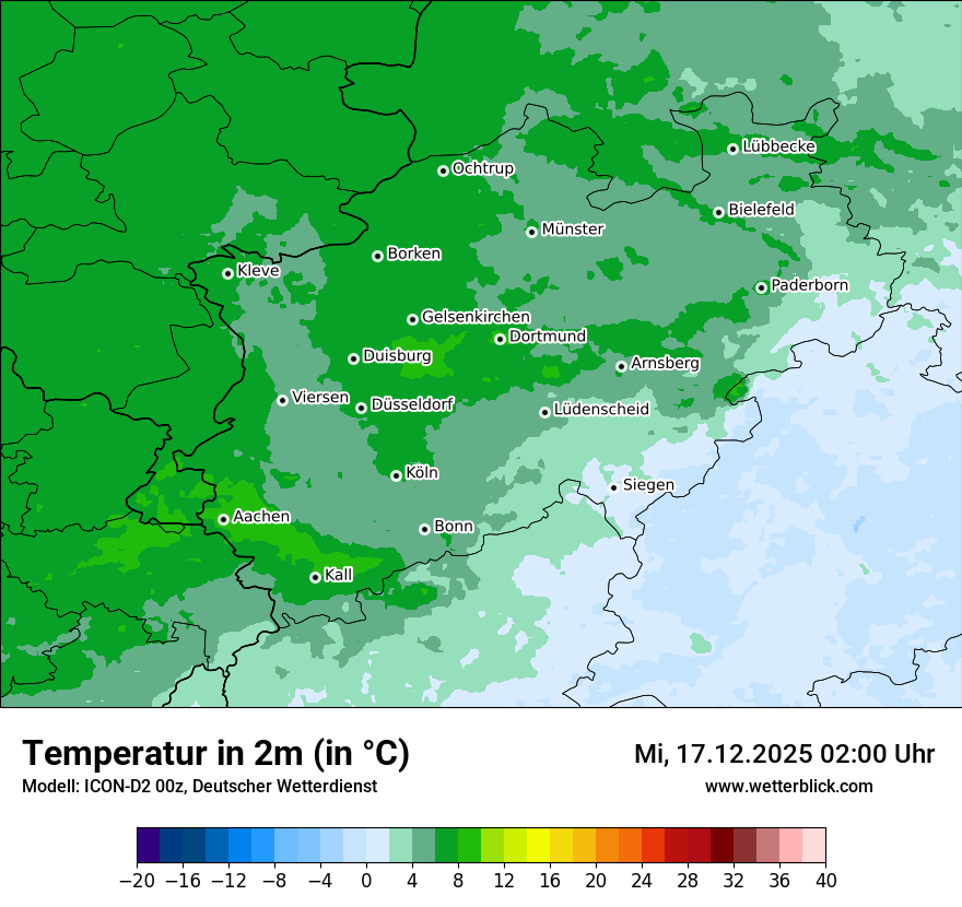 Modellkarten Temperatur