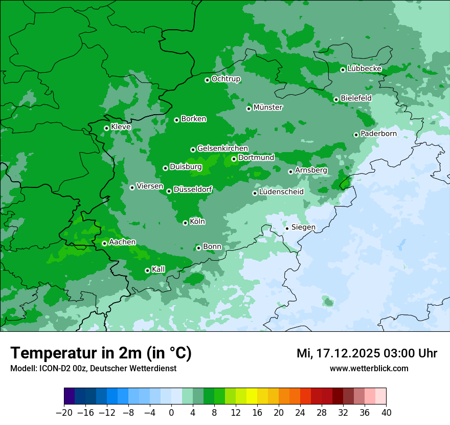 Modellkarten Temperatur