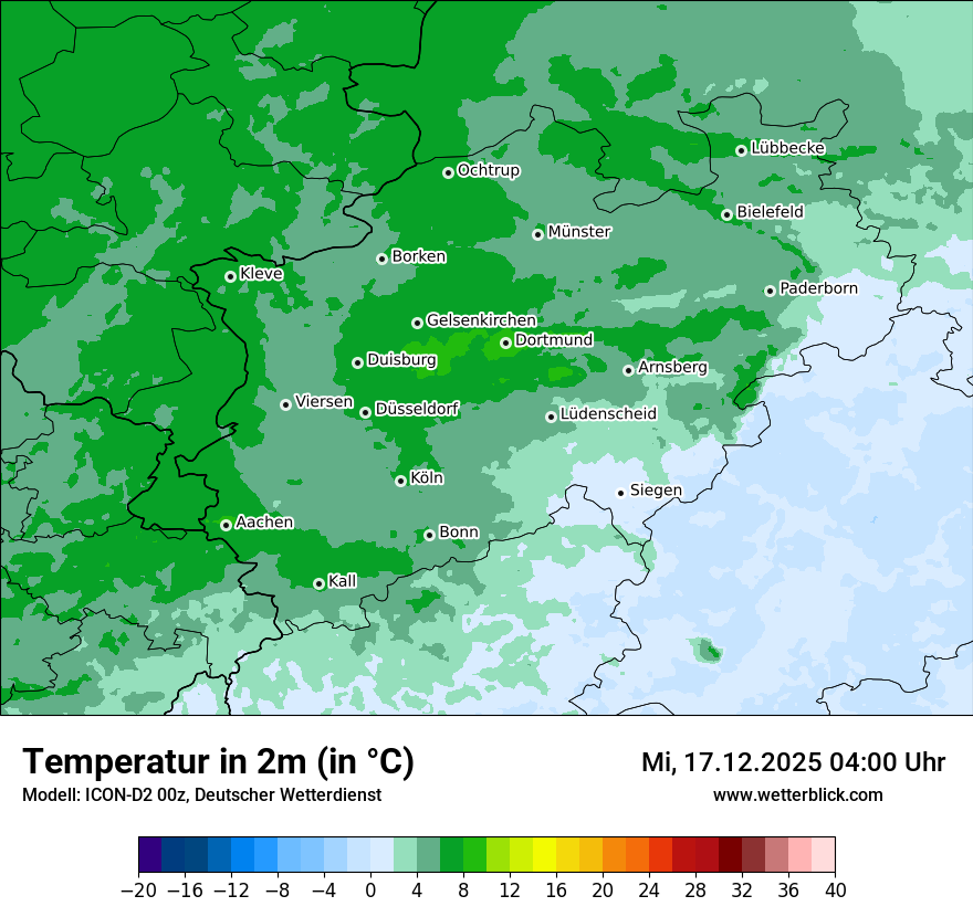 Modellkarten Temperatur