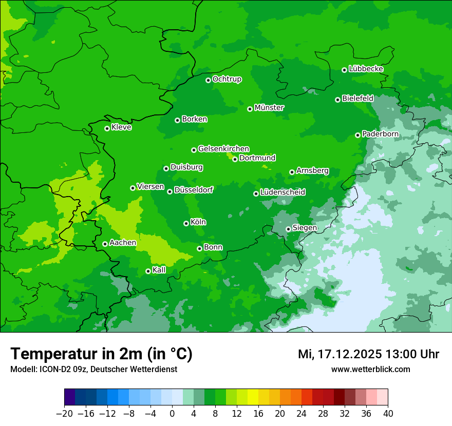 Modellkarten Temperatur