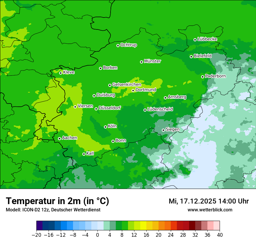 Modellkarten Temperatur