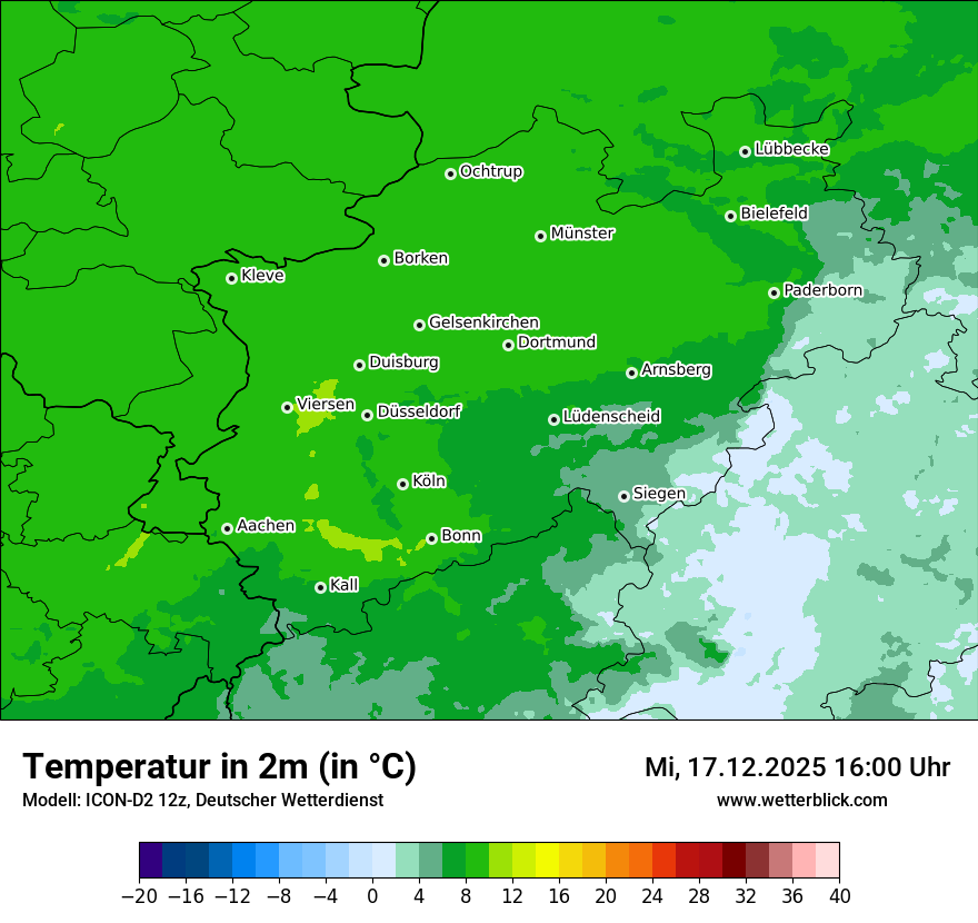 Modellkarten Temperatur