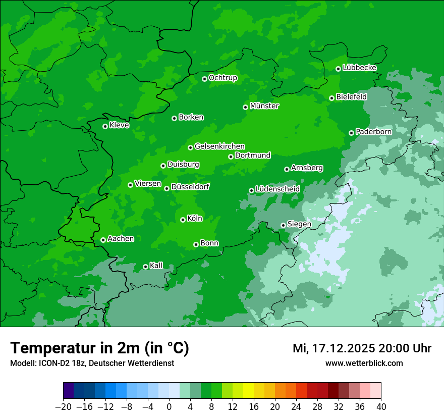 Modellkarten Temperatur