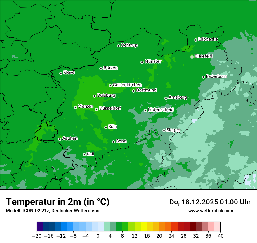 Modellkarten Temperatur