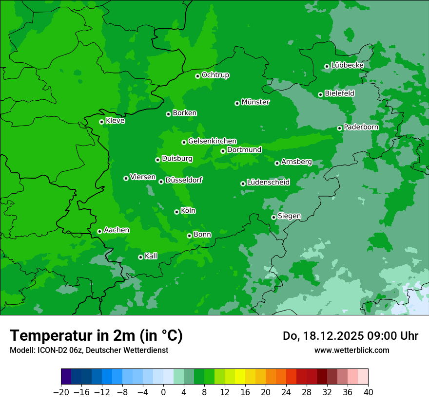 Modellkarten Temperatur