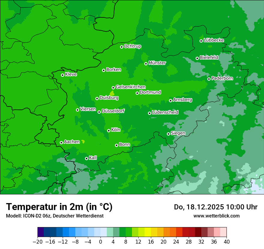 Modellkarten Temperatur
