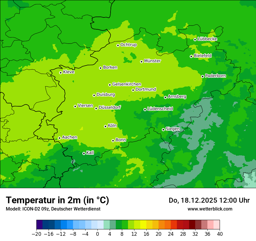 Modellkarten Temperatur