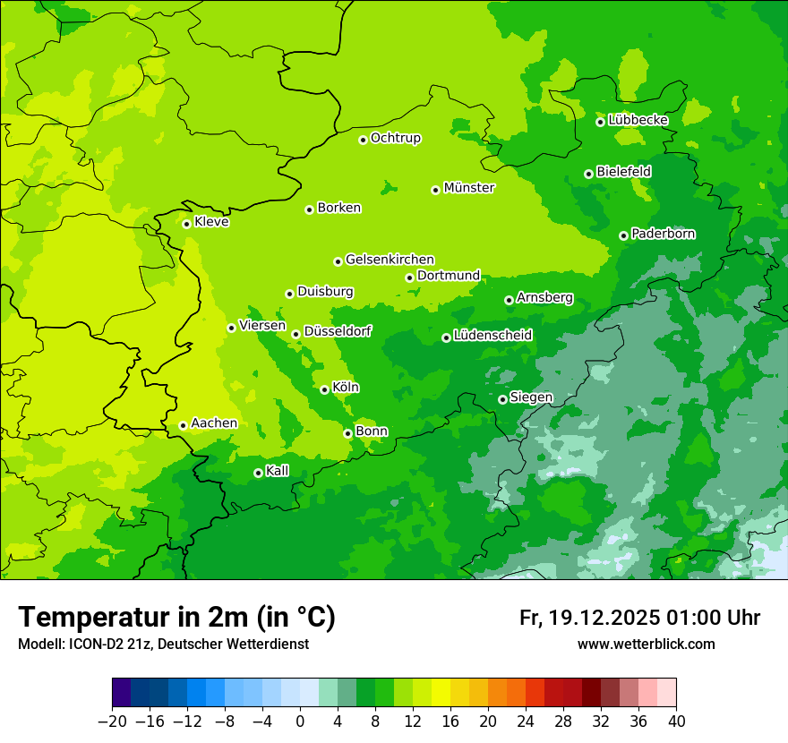 Modellkarten Temperatur