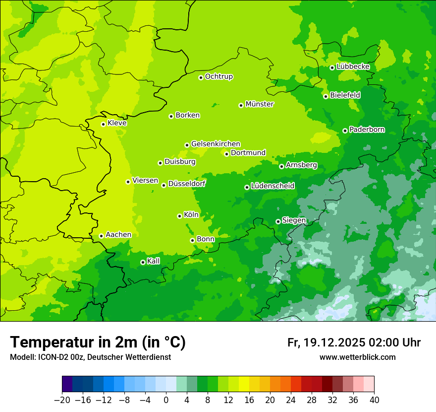 Modellkarten Temperatur