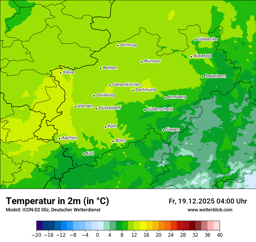 Modellkarten Temperatur
