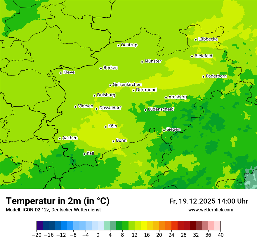 Modellkarten Temperatur