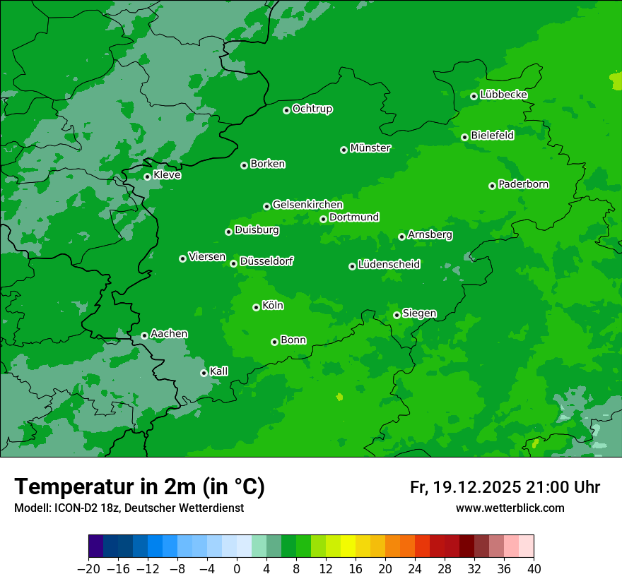 Modellkarten Temperatur