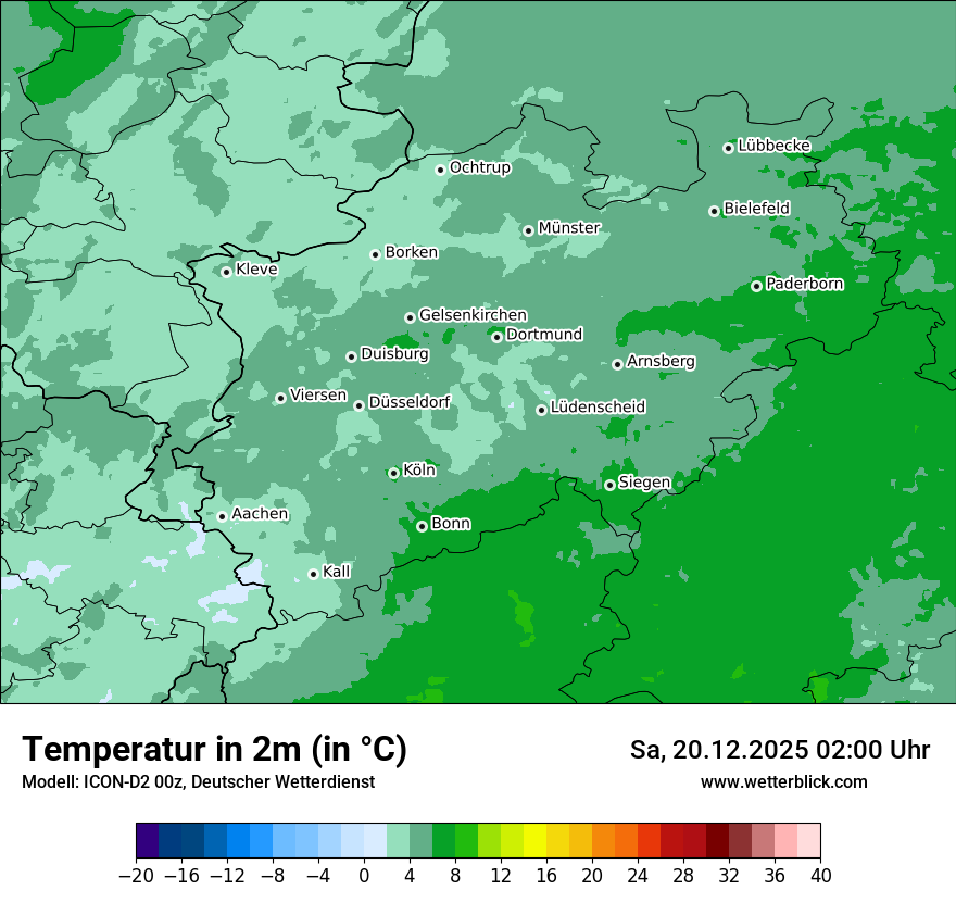 Modellkarten Temperatur