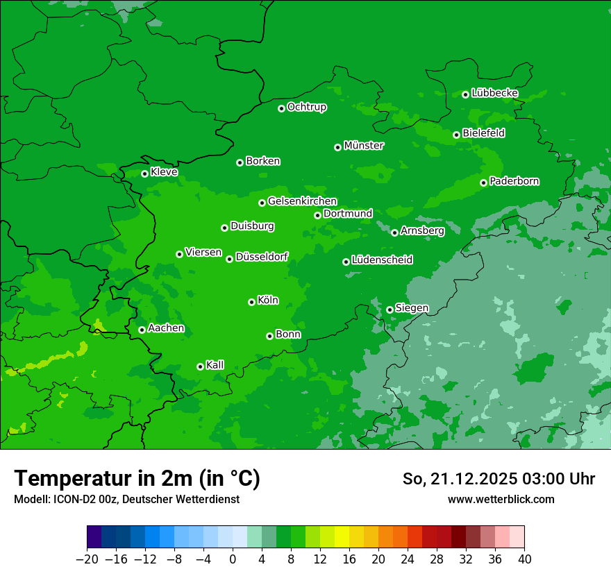 Modellkarten Temperatur