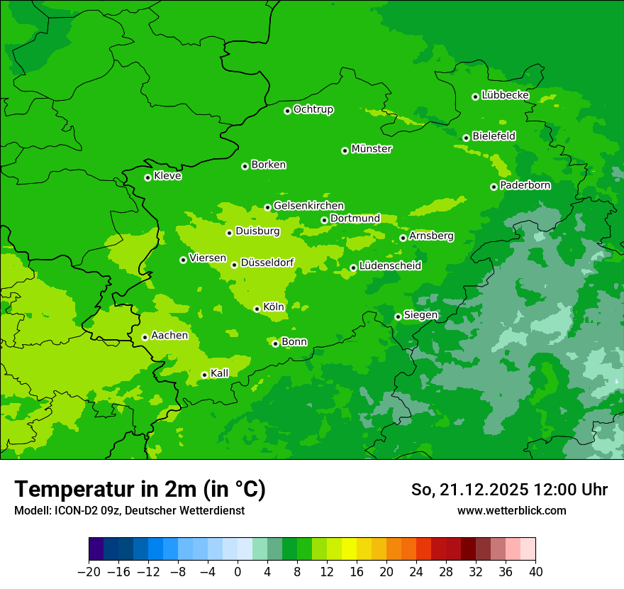 Modellkarten Temperatur