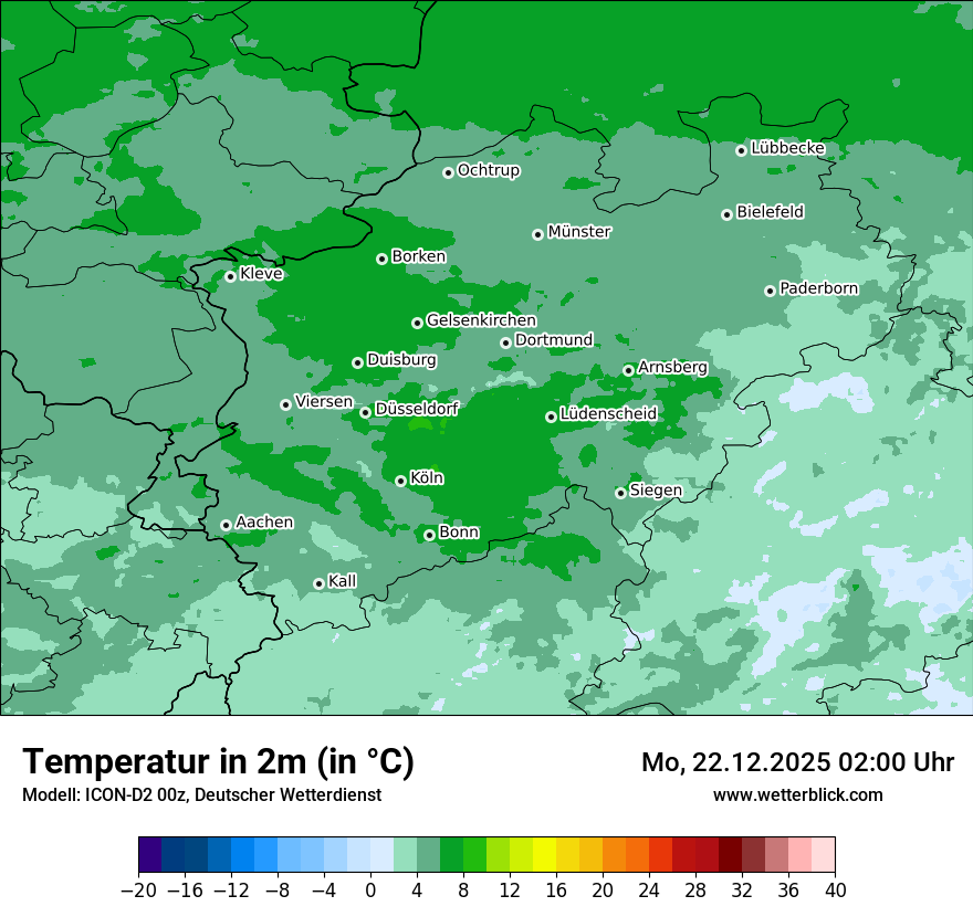 Modellkarten Temperatur