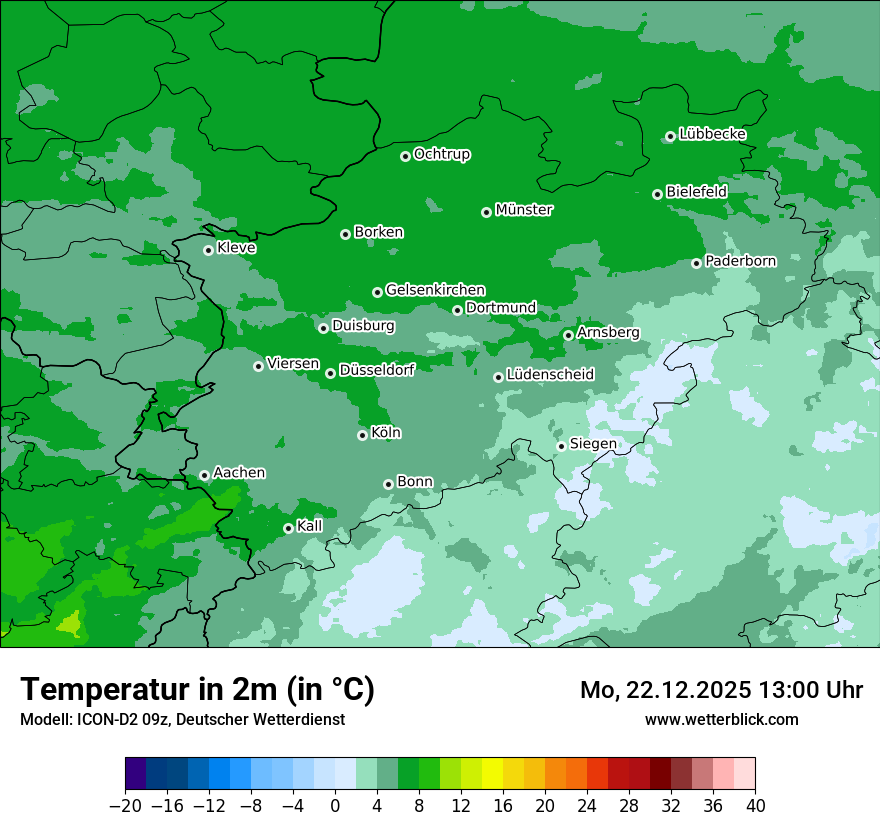 Modellkarten Temperatur