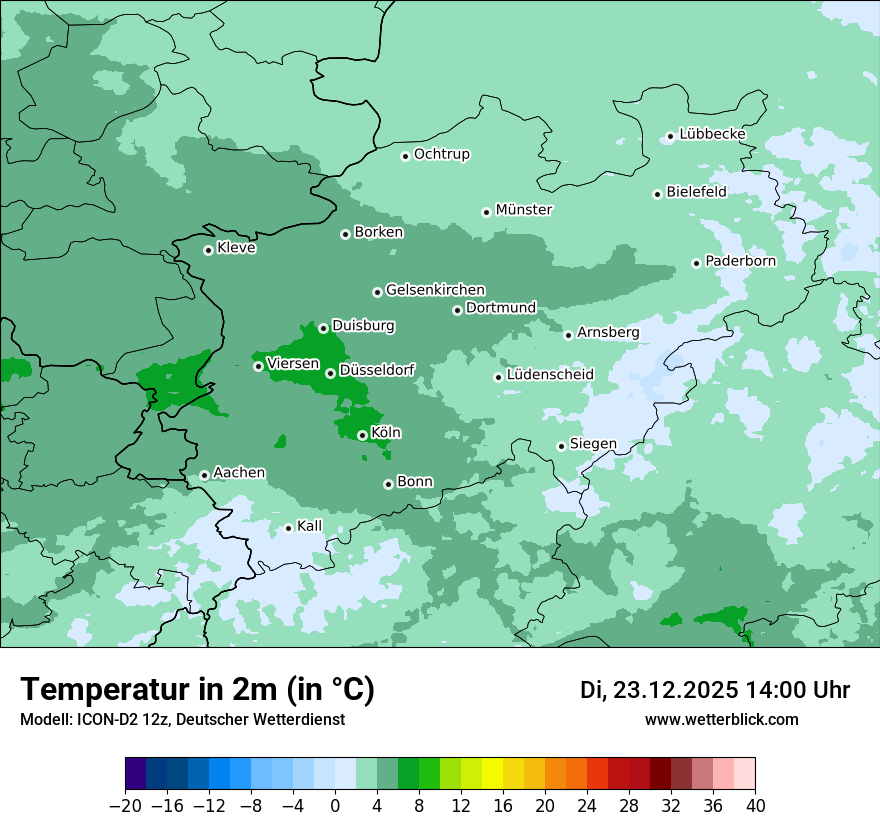 Modellkarten Temperatur
