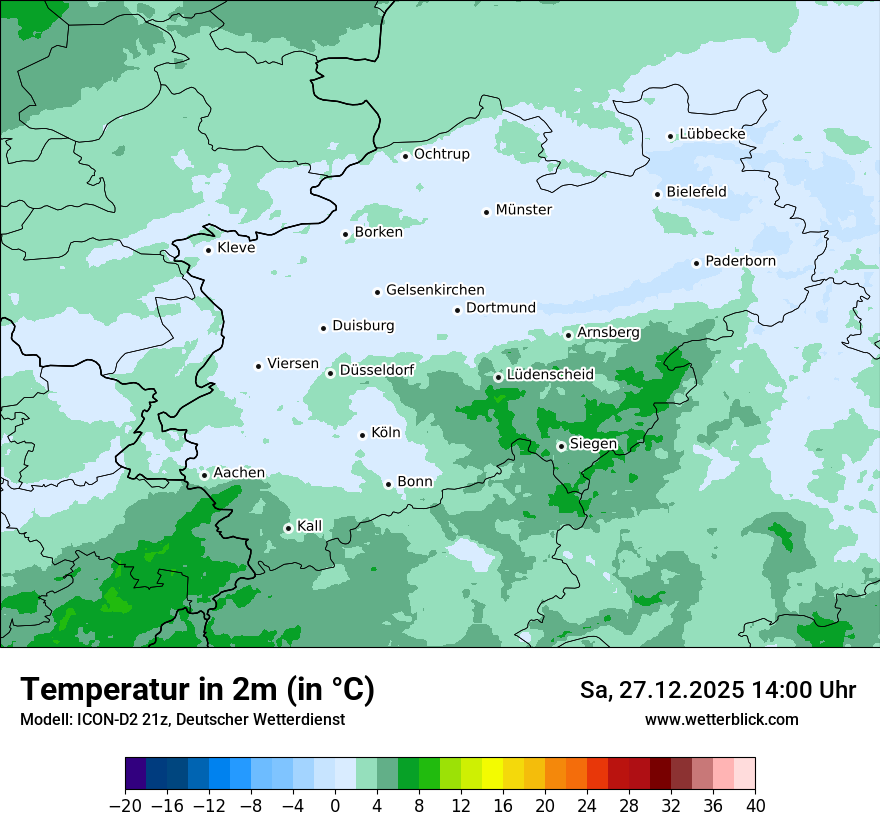 Modellkarten Temperatur