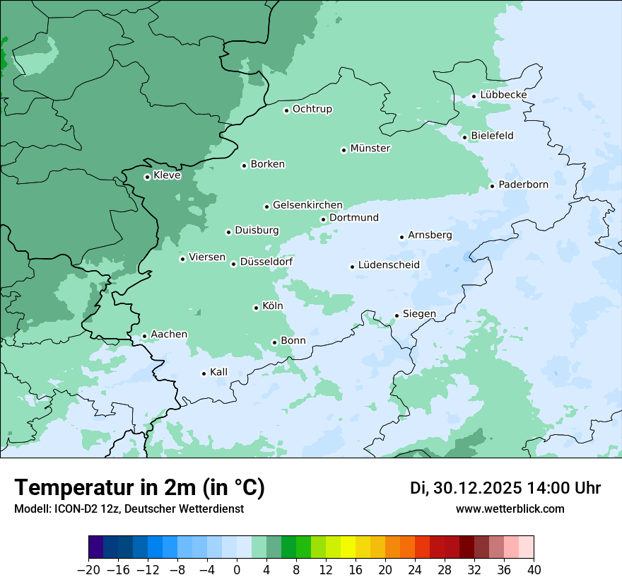Modellkarten Temperatur