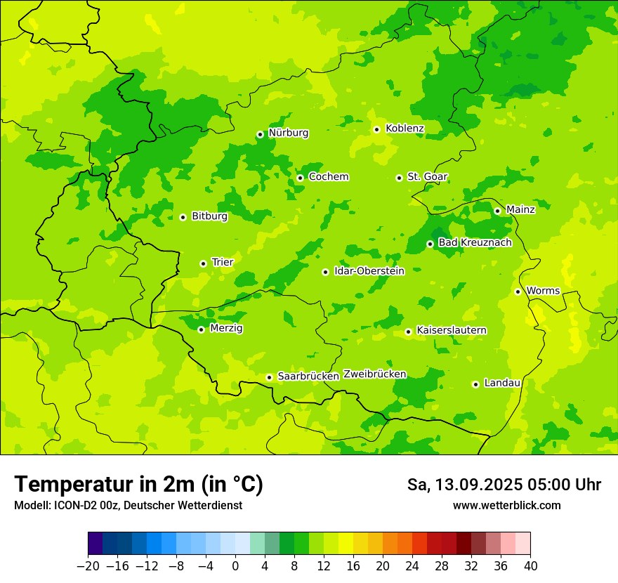 Modellkarten Temperatur