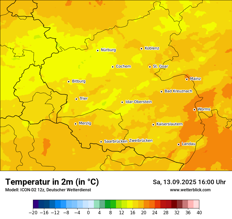 Modellkarten Temperatur